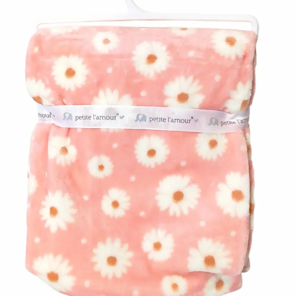 Petite L'Amour Floral Daisy Pink Security Lovey Blanket 30